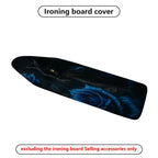 1-Piece Black Cat Blue Rose Dark  Ironing Board Cover, Universal Size, Without Board