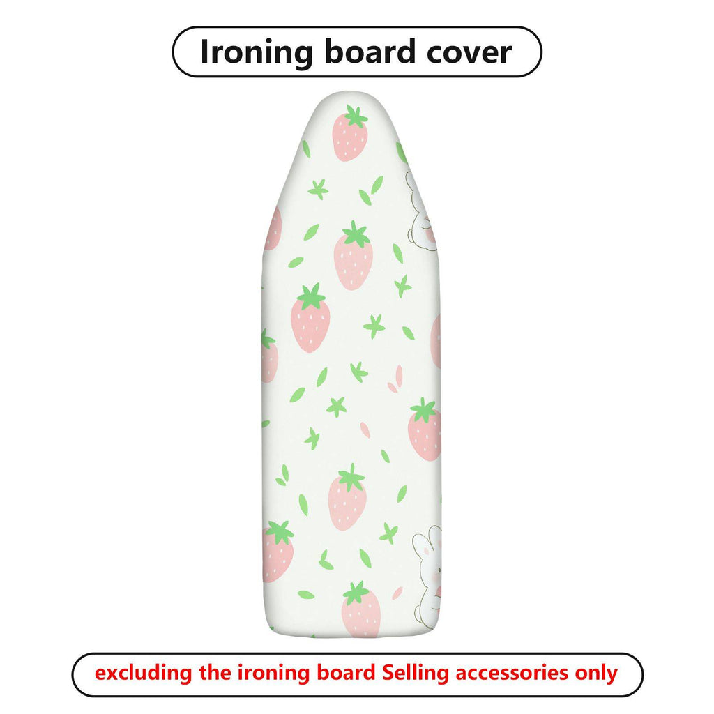 1-Piece Pink Strawberry Green Leaf Fresh Theme  Ironing Board Cover, Universal Size, Without Board