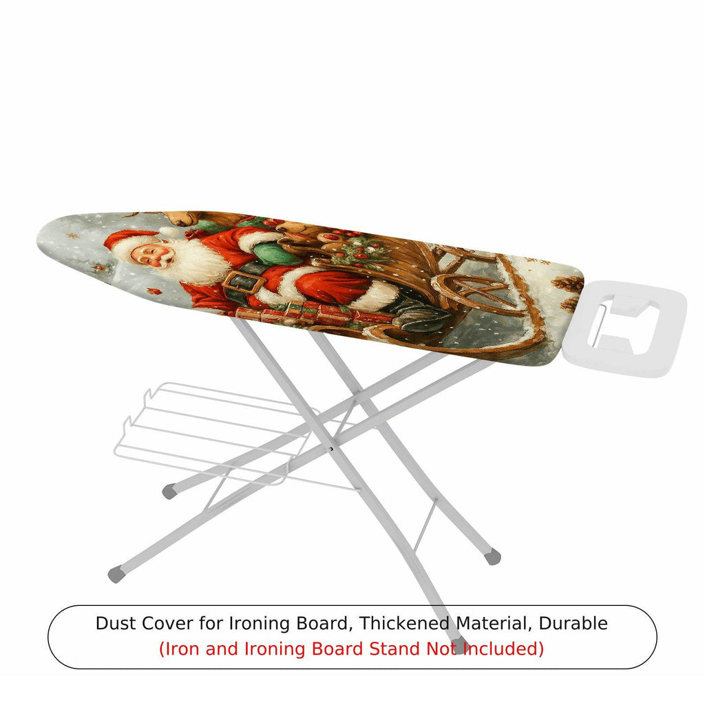 1-Piece Santa Claus Reindeer Sleigh  Ironing Board Cover, Universal Size, Without Board