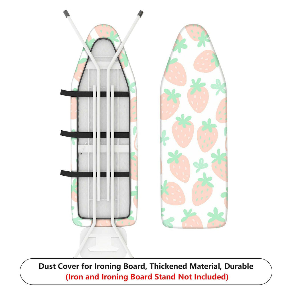 1-Piece Strawberry White Green Decorative  Ironing Board Cover, Universal Size, Without Board