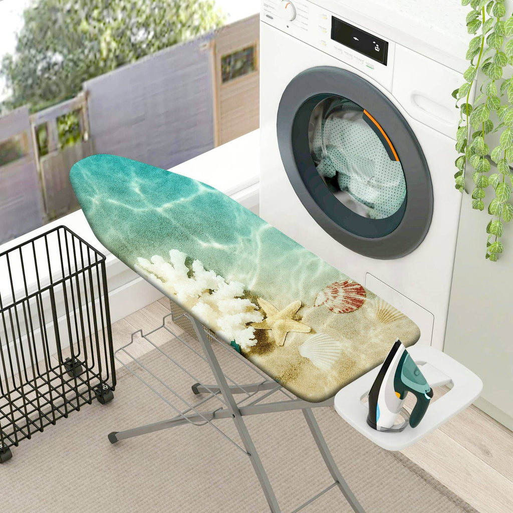 1-Piece Ocean Seashell Starfish  Ironing Board Cover, Universal Size, Without Board