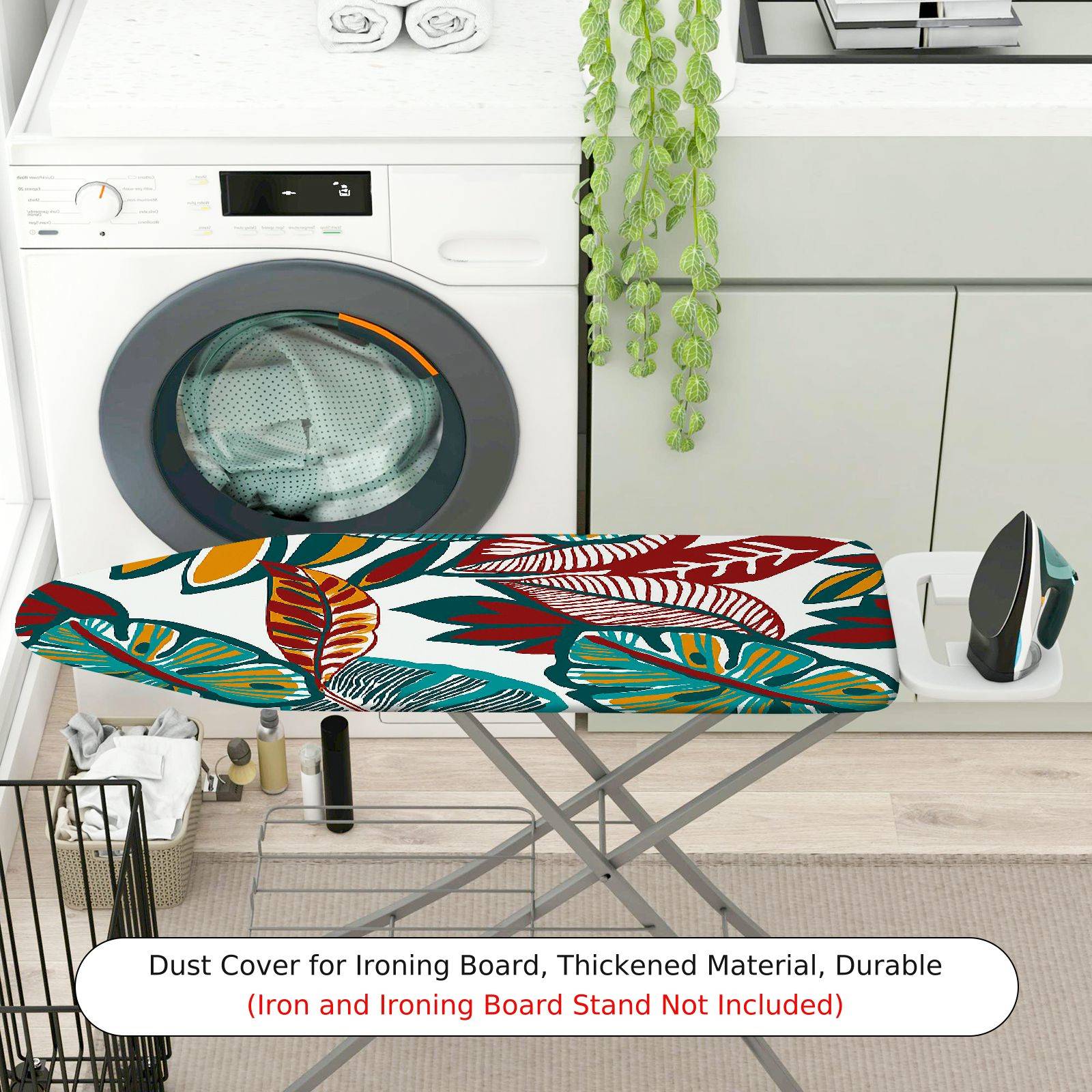 1-Piece Leaves Floral Tropical  Ironing Board Cover, Universal Size, Without Board