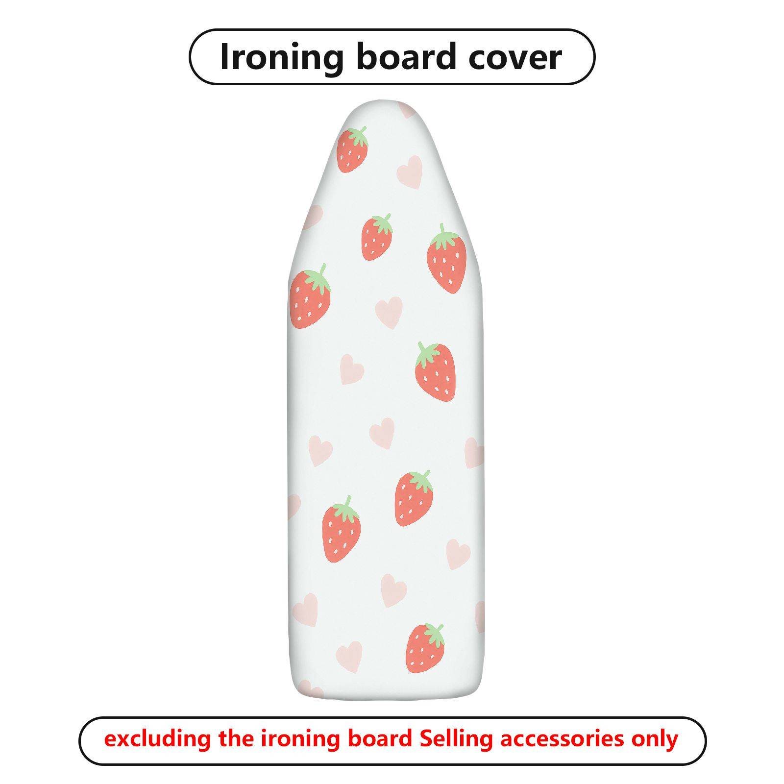 1-Piece Strawberry Heart Pink  Ironing Board Cover, Universal Size, Without Board