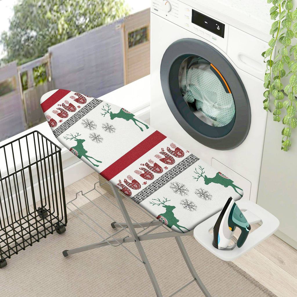 1-Piece Reindeer Snowflake Red  Ironing Board Cover, Universal Size, Without Board
