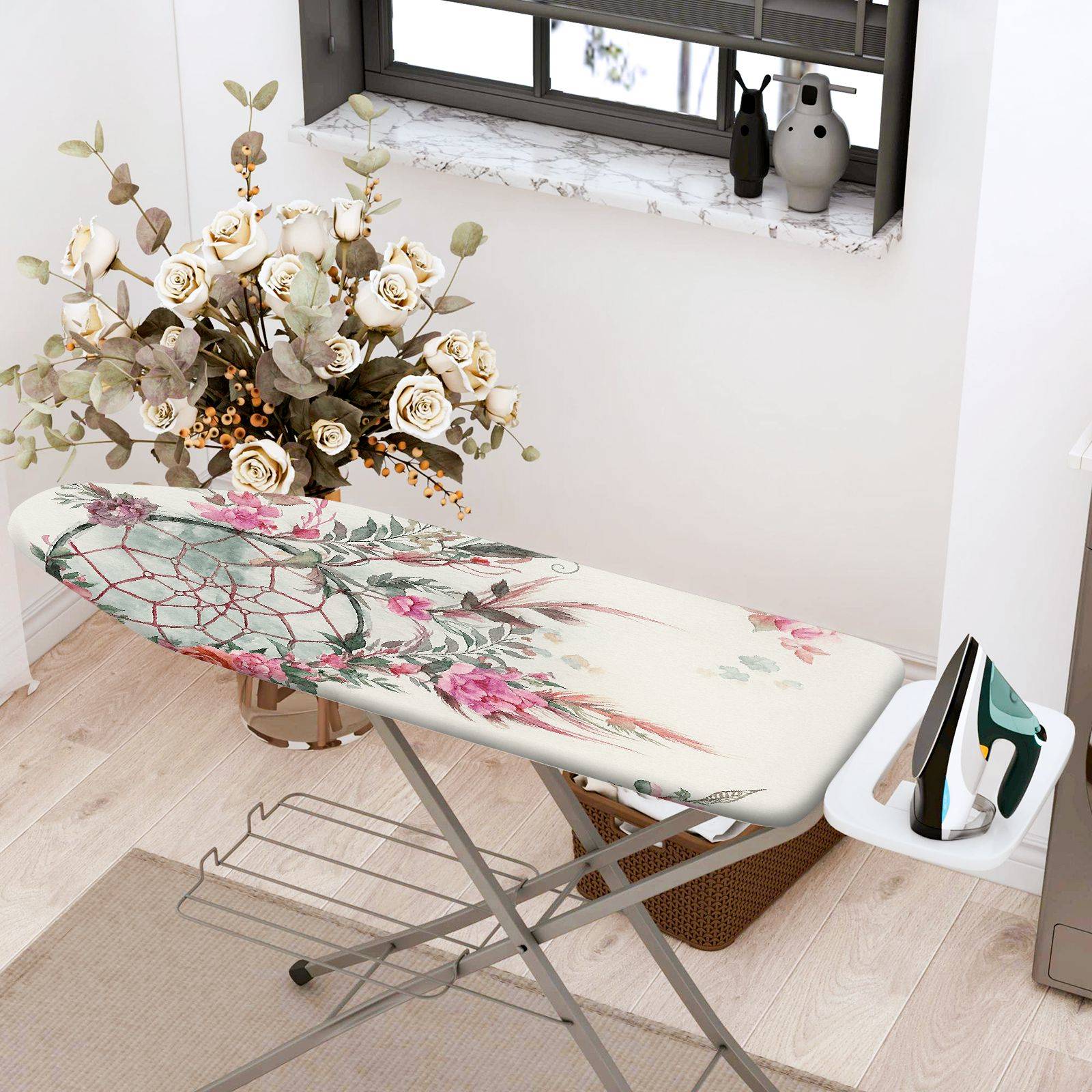 1-Piece Floral Dreamcatcher Bohemian  Ironing Board Cover, Universal Size, Without Board