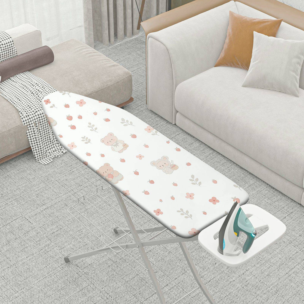 1-Piece Cute Bear Floral Strawberry  Ironing Board Cover, Universal Size, Without Board