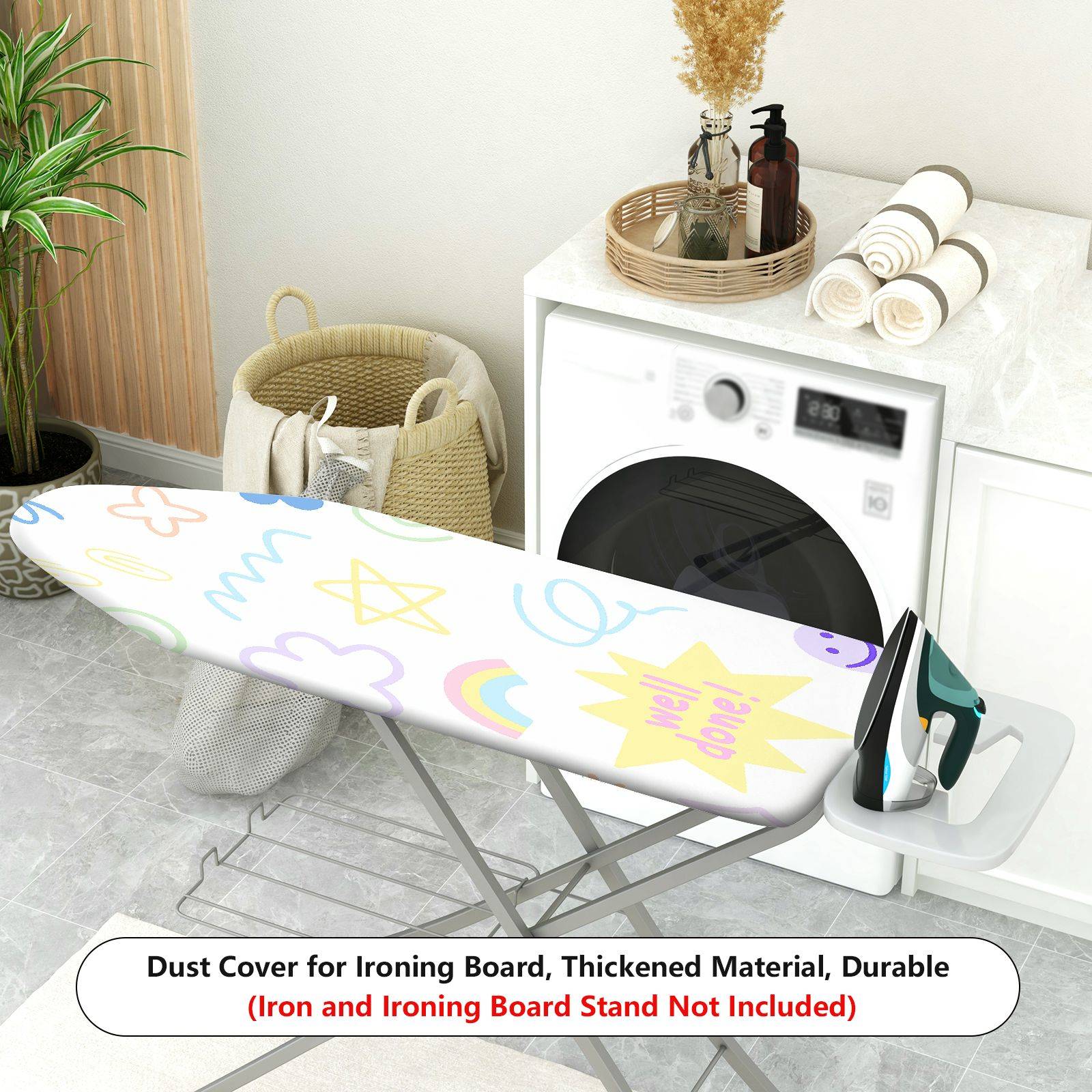1-Piece Rainbow Star Flower  Ironing Board Cover, Universal Size, Without Board
