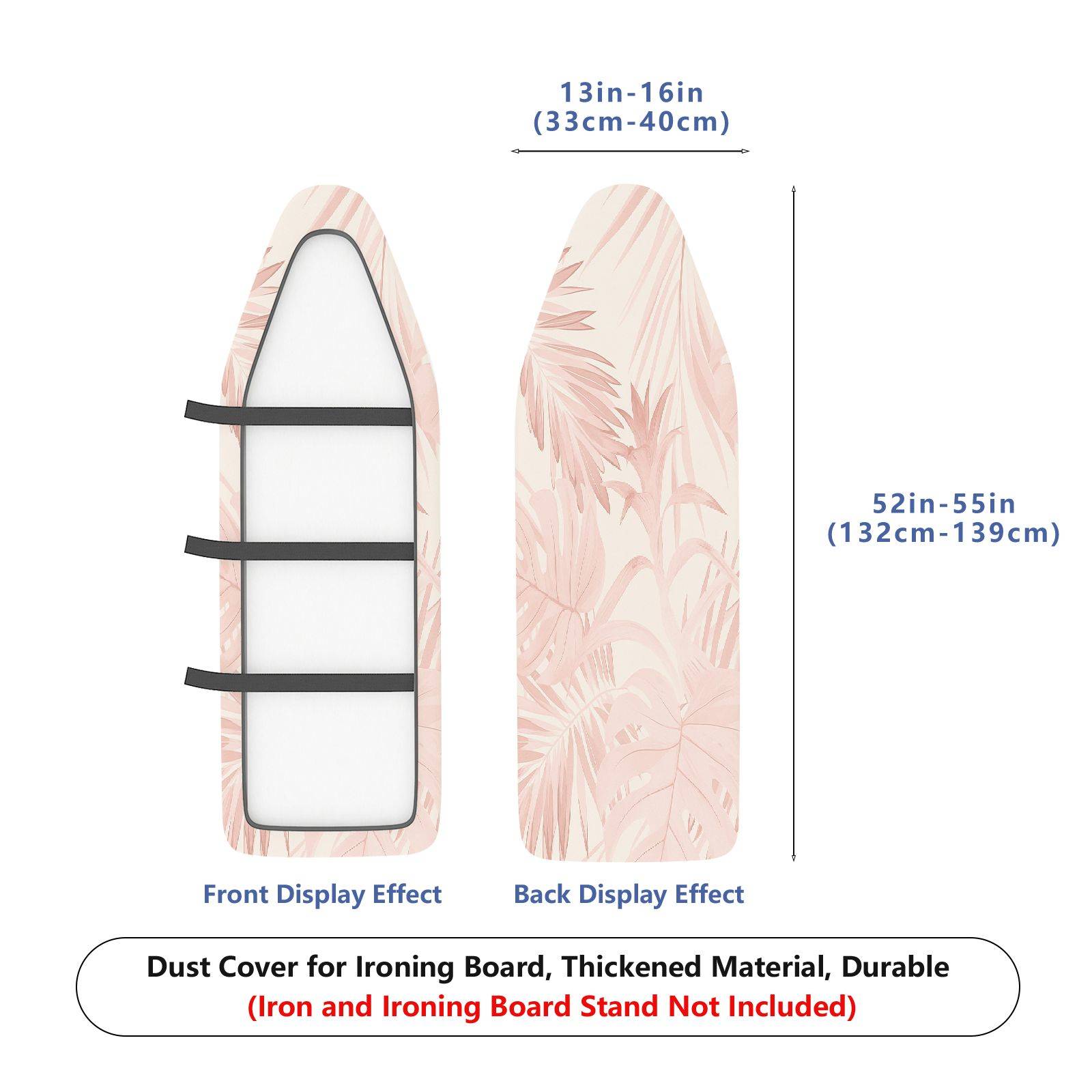 1-Piece Tropical Floral Pink  Ironing Board Cover, Universal Size, Without Board