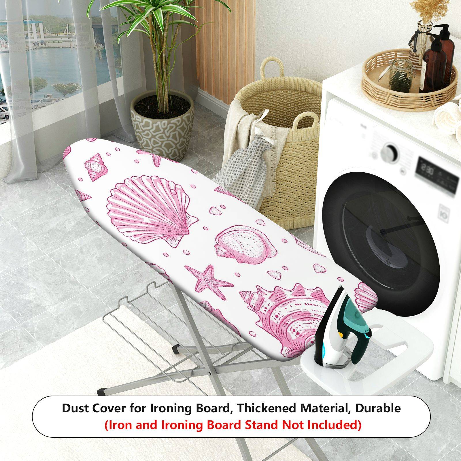 1-Piece Seashell Starfish Ocean  Ironing Board Cover, Universal Size, Without Board