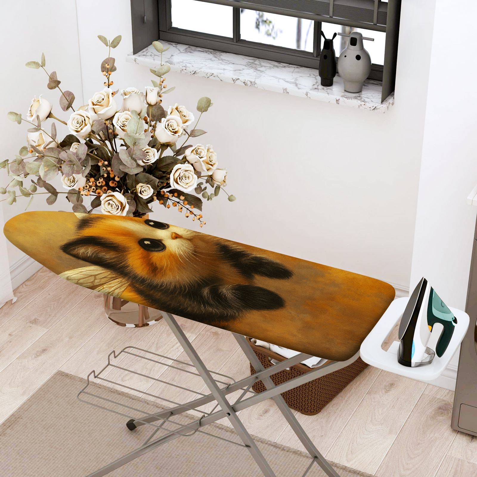 1-Piece Cute Cat Wings Artistic  Ironing Board Cover, Universal Size, Without Board
