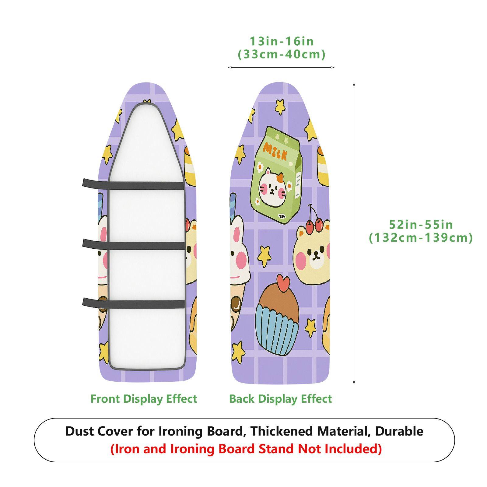 1-Piece Cupcake Cat Star  Ironing Board Cover, Universal Size, Without Board