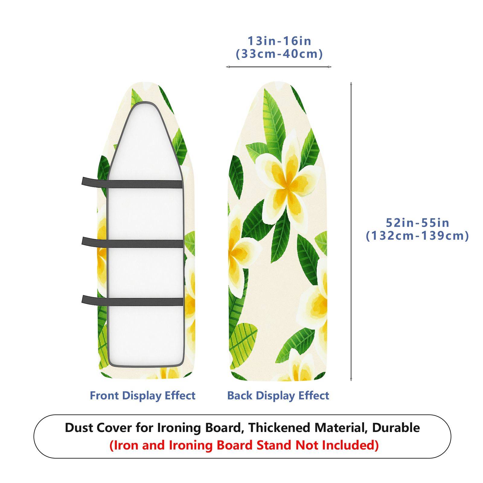 1-Piece Floral Leaf Tropical  Ironing Board Cover, Universal Size, Without Board