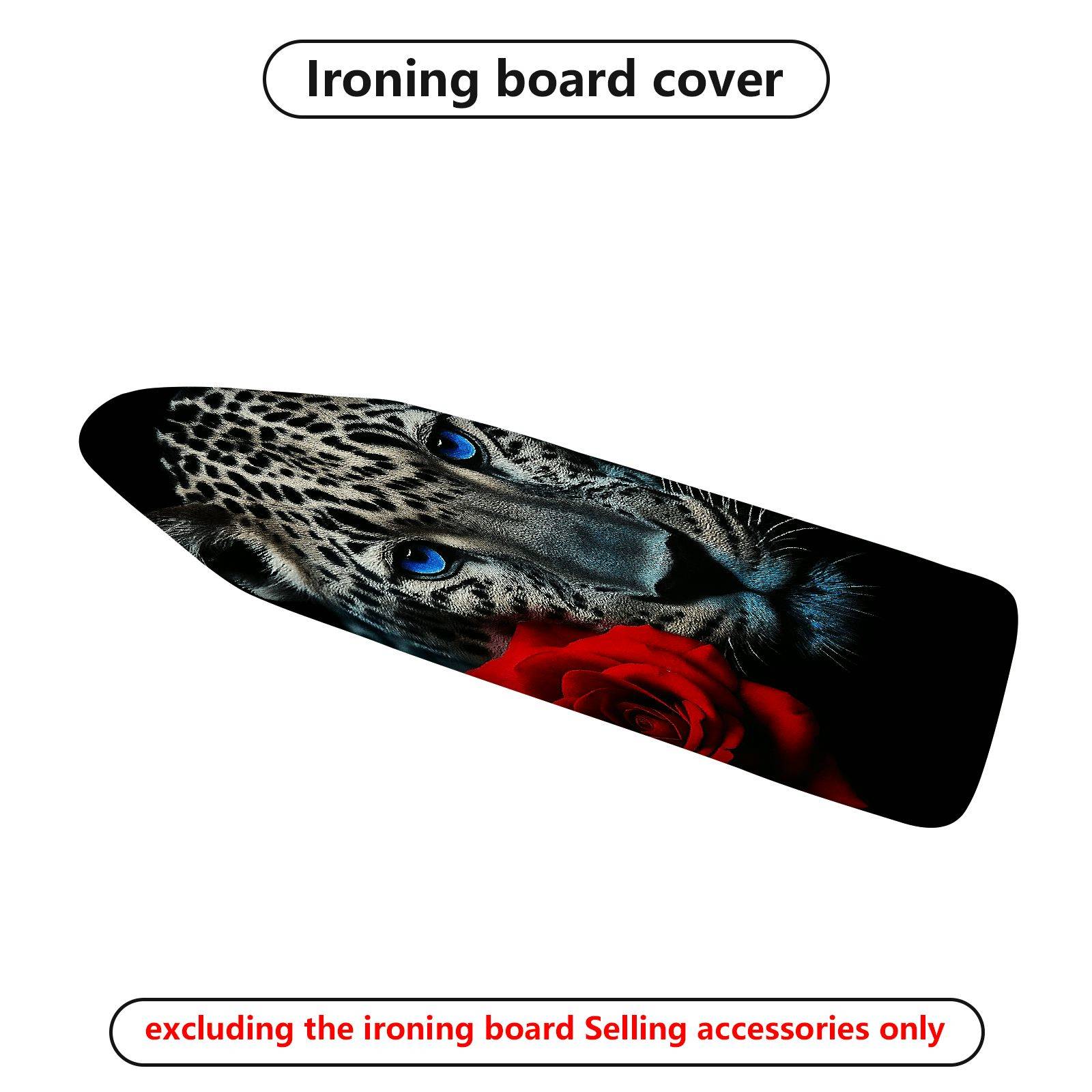 1-Piece Leopard Rose Animal  Ironing Board Cover, Universal Size, Without Board