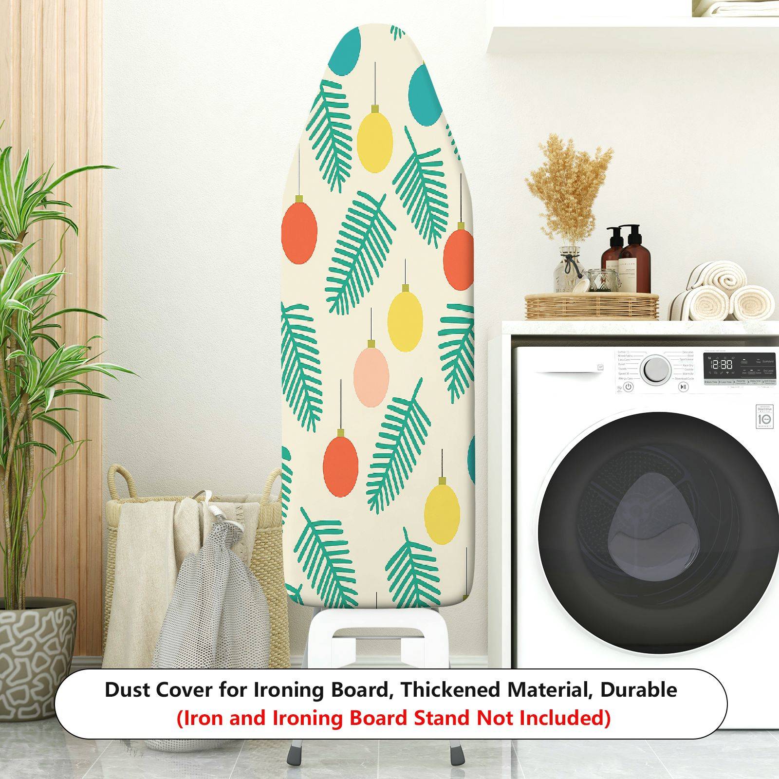 1-Piece Christmas Leaf Ornament Retro  Ironing Board Cover, Universal Size, Without Board