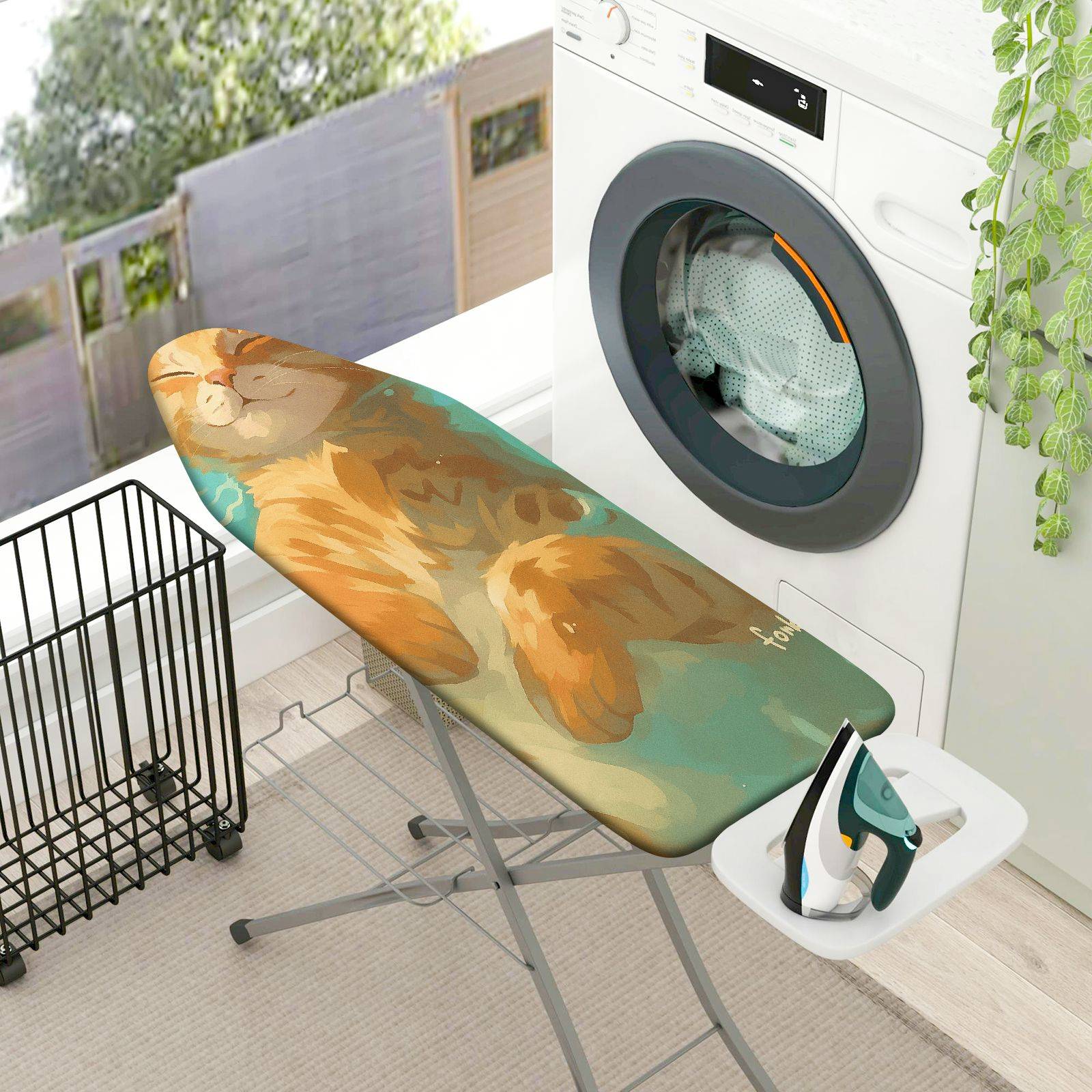 1-Piece Orange Cat  Ironing Board Cover, Universal Size, Without Board