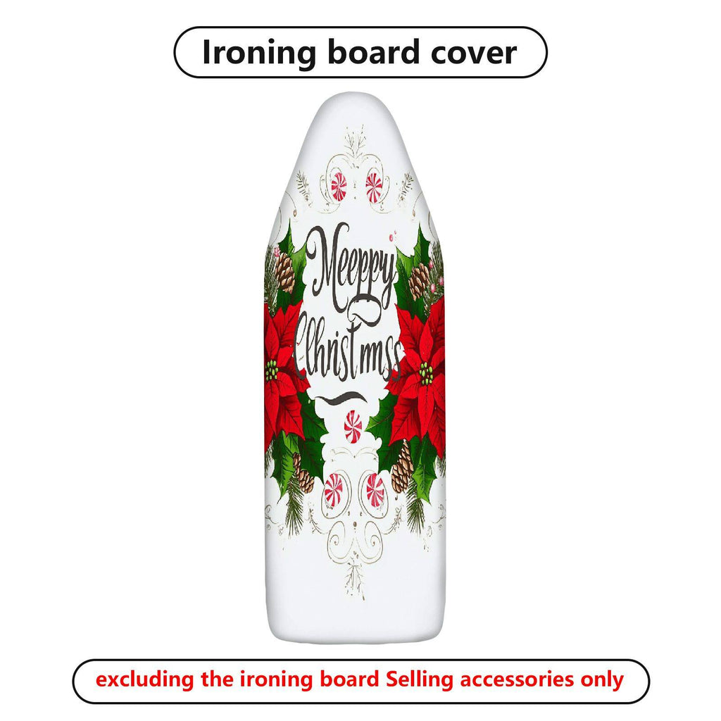 1-Piece Christmas Poinsettia Pinecone  Ironing Board Cover, Universal Size, Without Board