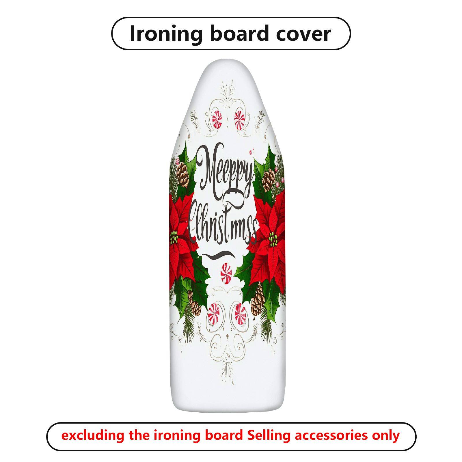 1-Piece Christmas Poinsettia Pinecone  Ironing Board Cover, Universal Size, Without Board