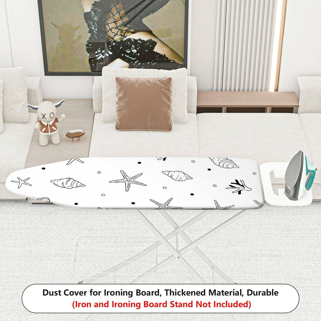 1-Piece Seaside Starfish Shell Coral  Ironing Board Cover, Universal Size, Without Board