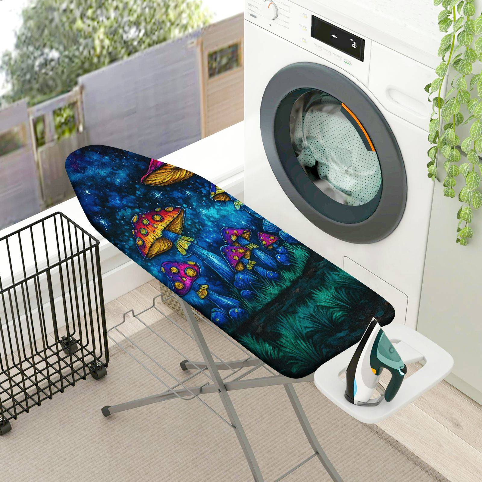 1-Piece Mushroom Starry Night Forest  Ironing Board Cover, Universal Size, Without Board