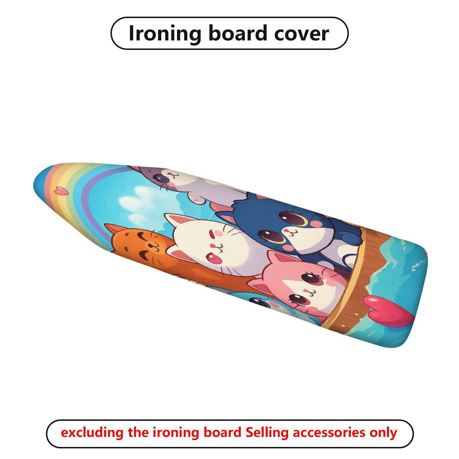 1-Piece Cute  Cat Rainbow  Ironing Board Cover, Universal Size, Without Board