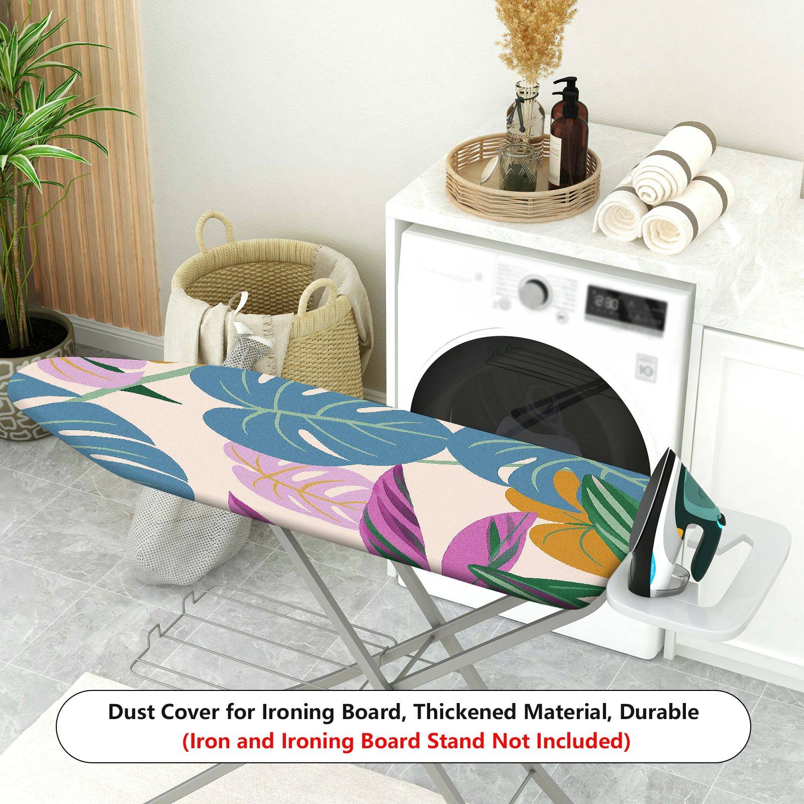 1-Piece Leaf Tropical Floral Pattern  Ironing Board Cover, Universal Size, Without Board