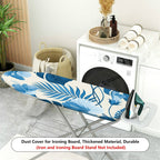 1-Piece Tropical Feathers Floral Blue Design  Ironing Board Cover, Universal Size, Without Board