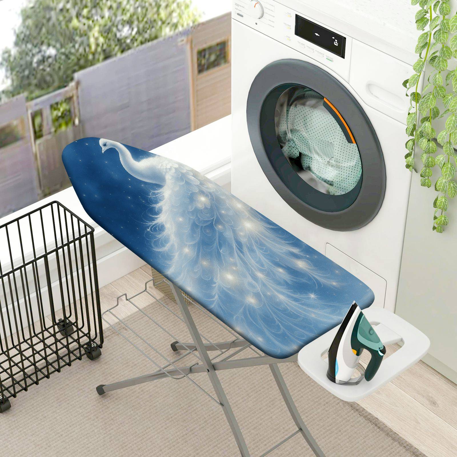 1-Piece Swan Starry Night Elegant  Ironing Board Cover, Universal Size, Without Board