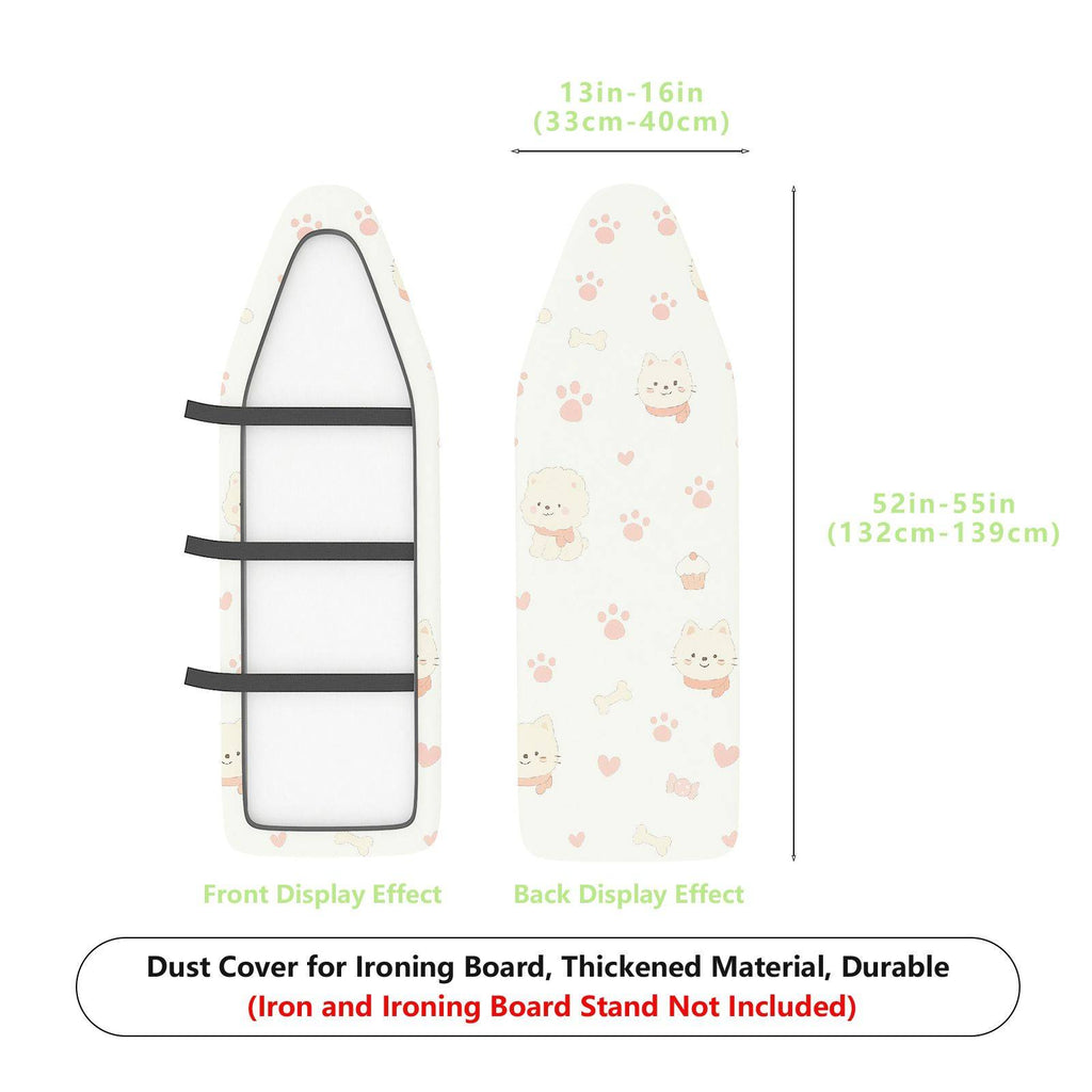 1-Piece Animal Paw Print Cat Dog Heart  Ironing Board Cover, Universal Size, Without Board