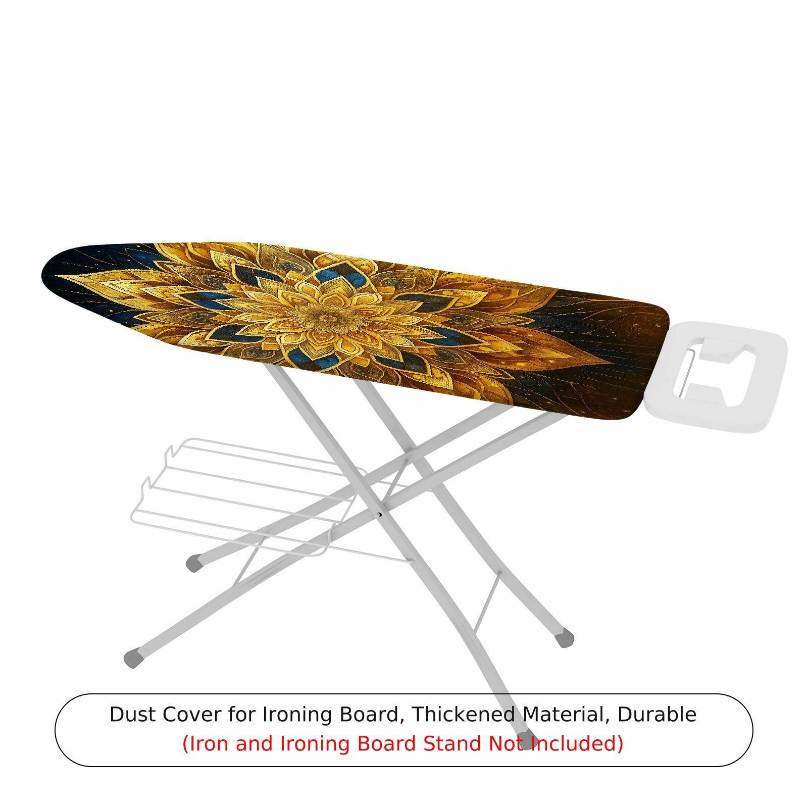 1-Piece Floral Golden Starburst Mandala  Ironing Board Cover, Universal Size, Without Board