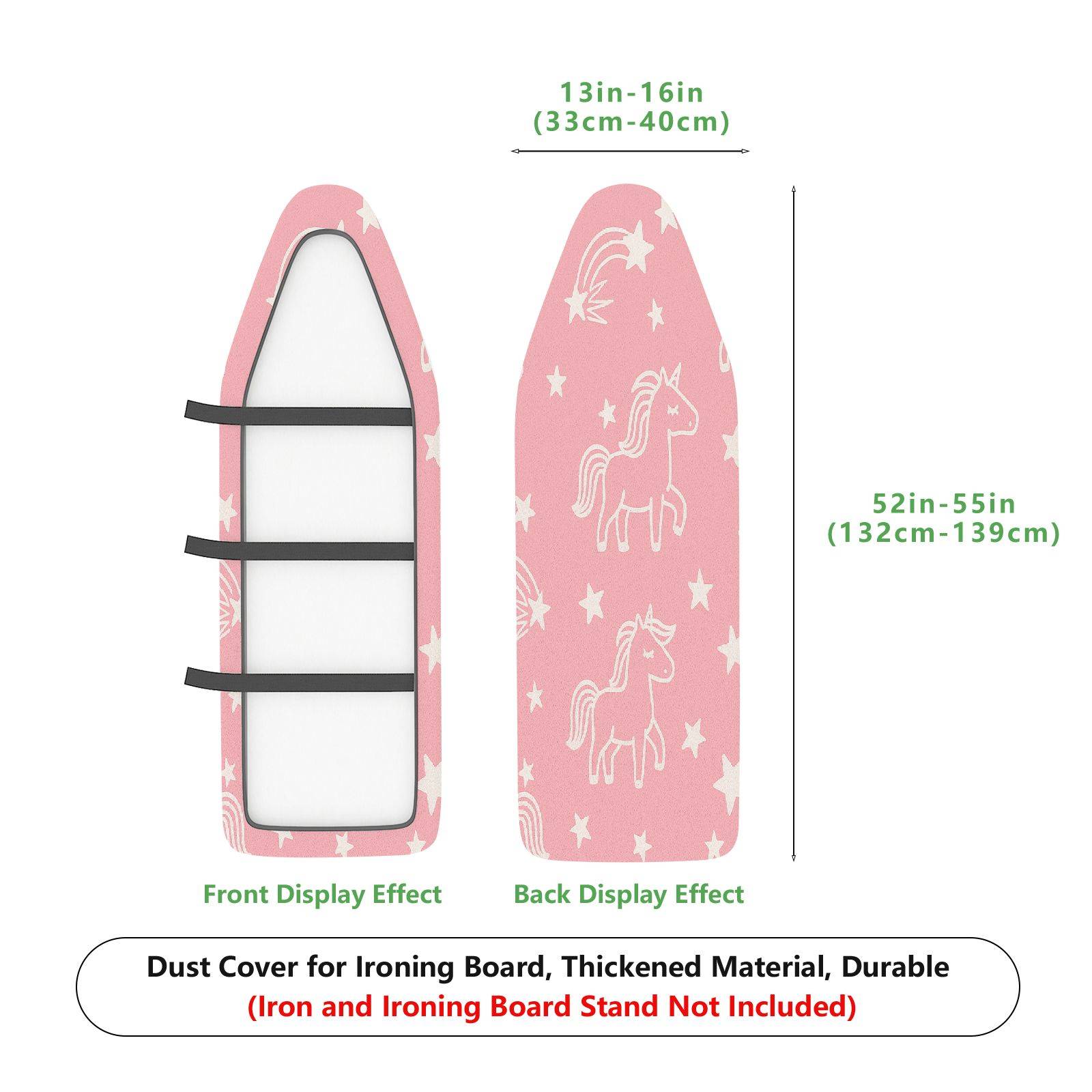 1-Piece Unicorn Star Pink  Ironing Board Cover, Universal Size, Without Board