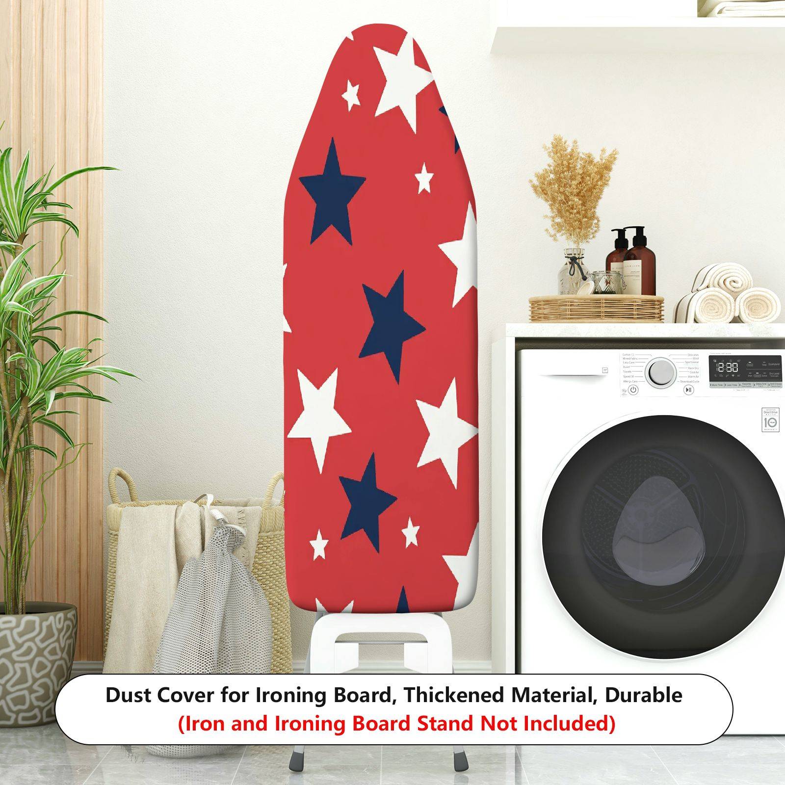 1-Piece Red White Star Pattern American Flag Patriotic  Ironing Board Cover, Universal Size, Without Board