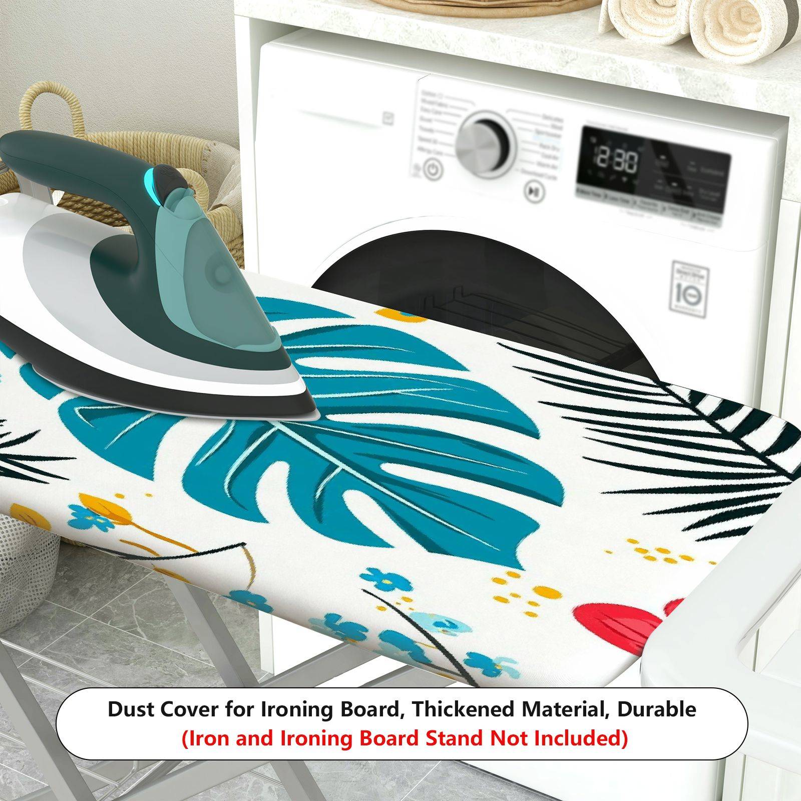 1-Piece Floral Tropical Leaf Pattern Colorful  Ironing Board Cover, Universal Size, Without Board