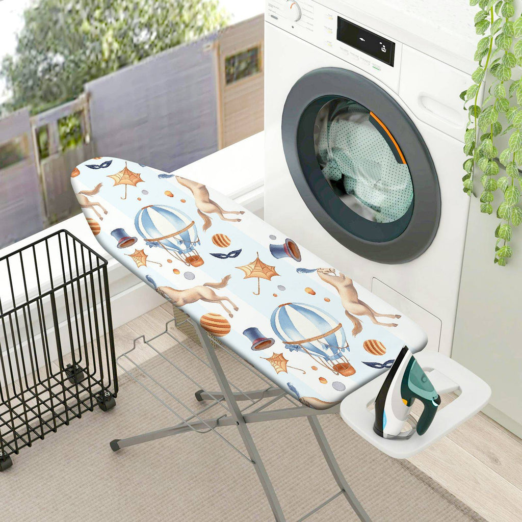 1-Piece Animals Hot Air Balloon Stars  Ironing Board Cover, Universal Size, Without Board