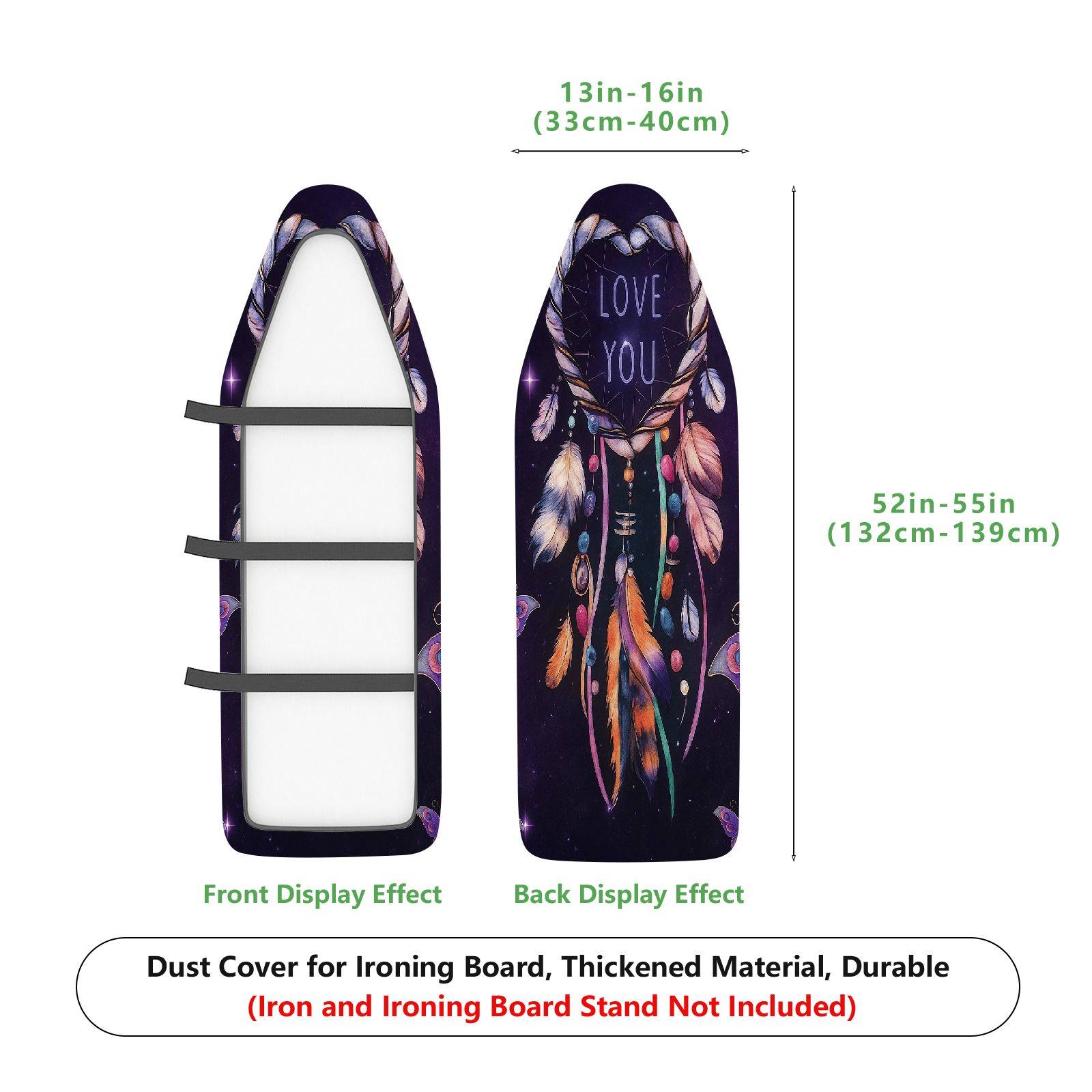 1-Piece Dreamcatcher Feathers Love  Ironing Board Cover, Universal Size, Without Board