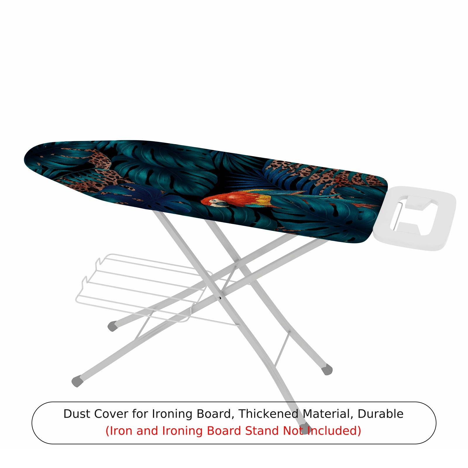 1-Piece Tropical Jungle Parrot Leaves  Ironing Board Cover, Universal Size, Without Board