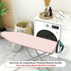 1-Piece Striped Pink White Pastel  Ironing Board Cover, Universal Size, Without Board