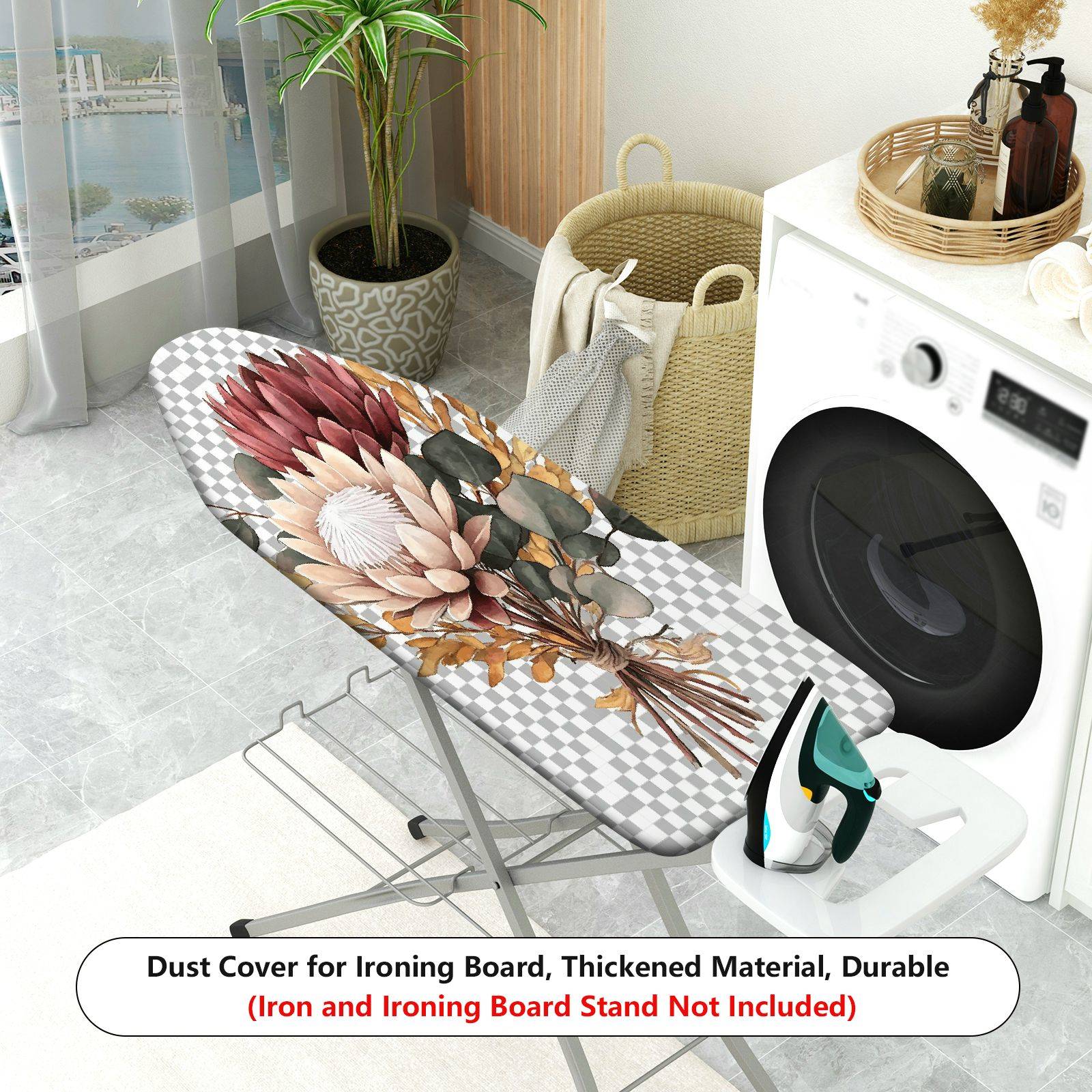 1-Piece Tropical Floral Bohemian Vintage  Ironing Board Cover, Universal Size, Without Board