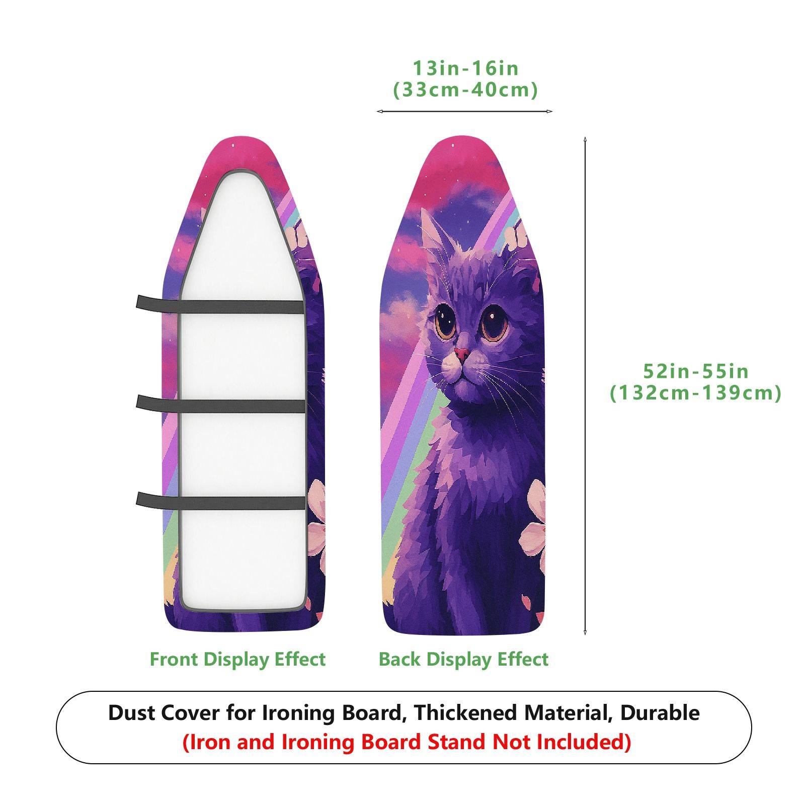 1-Piece Cat Floral Galaxy  Ironing Board Cover, Universal Size, Without Board