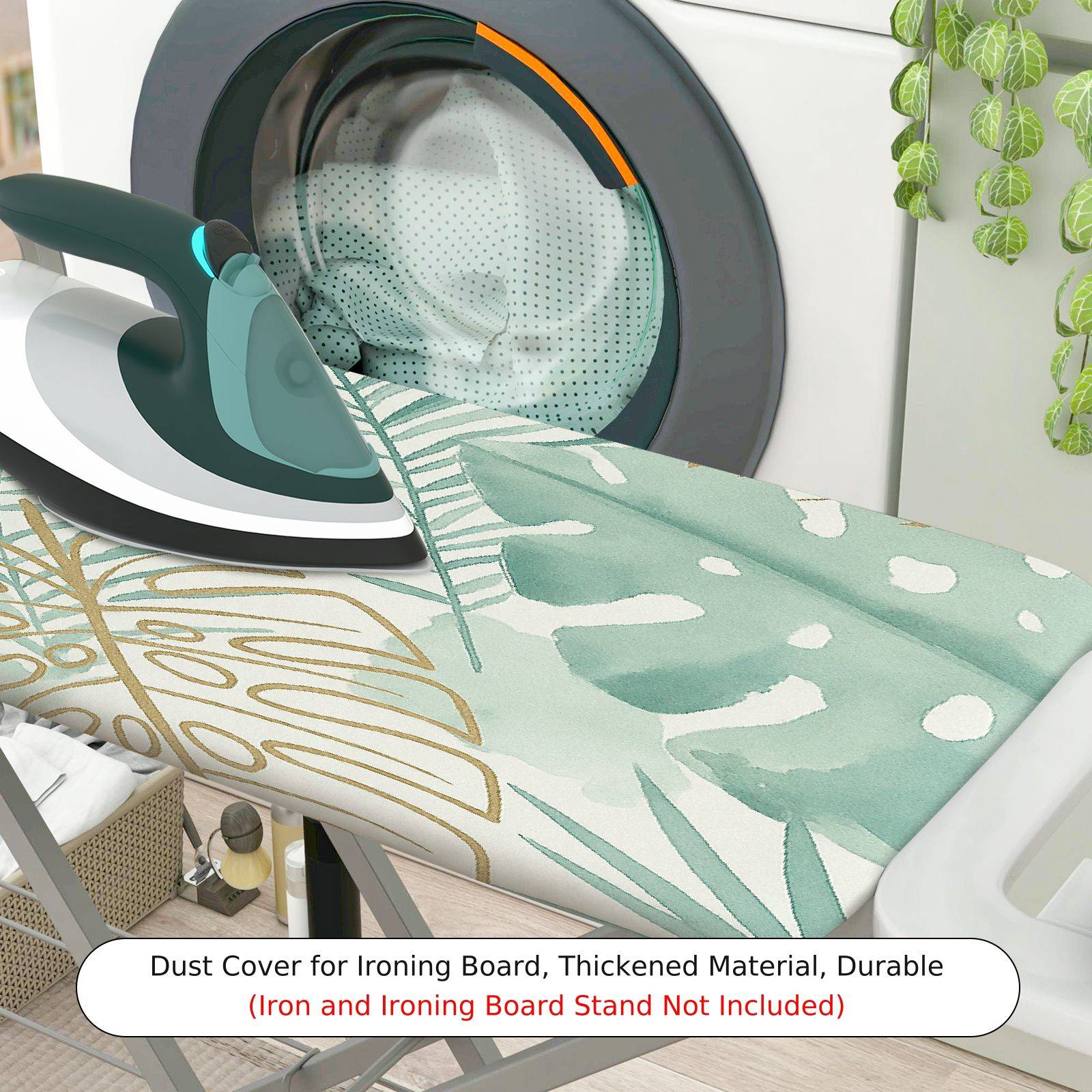 1-Piece Tropical Leaf Botanical Nature  Ironing Board Cover, Universal Size, Without Board