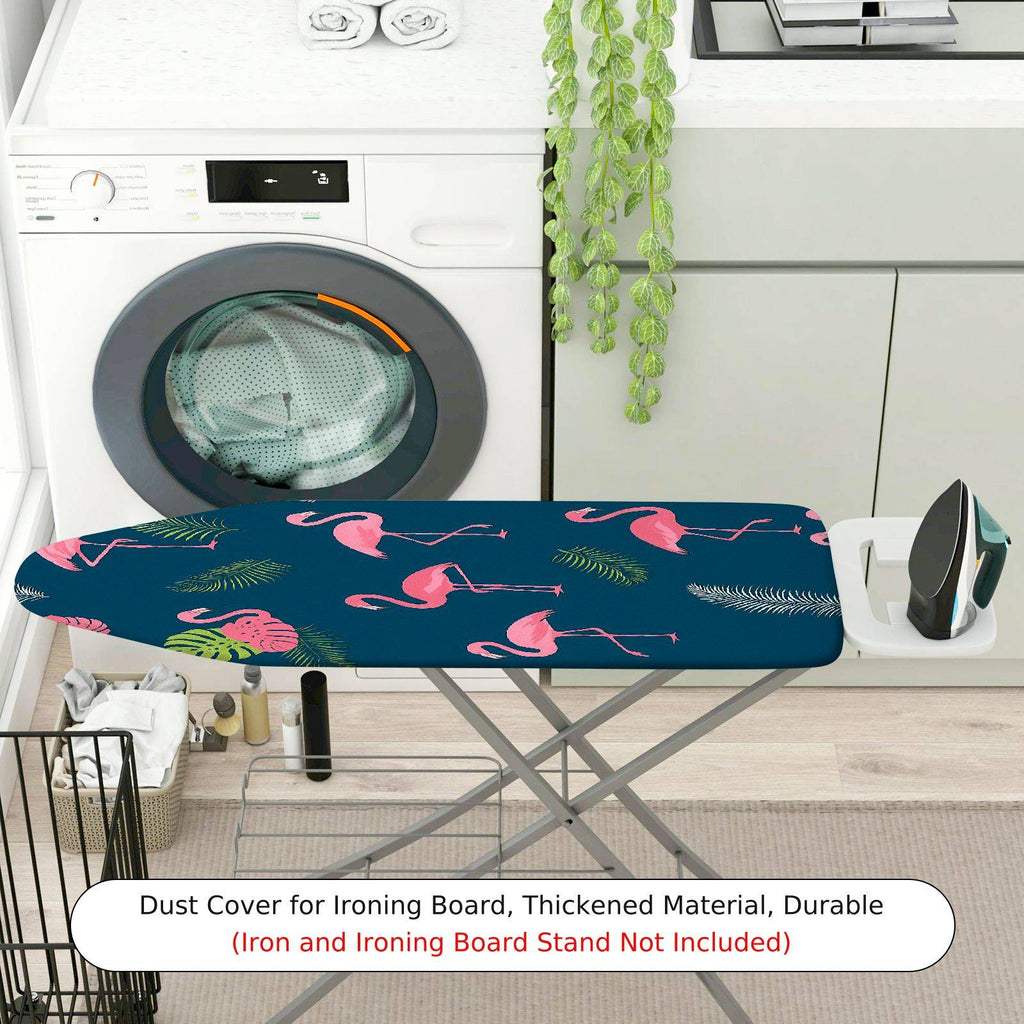 1-Piece Flamingo Tropical Leaves  Ironing Board Cover, Universal Size, Without Board