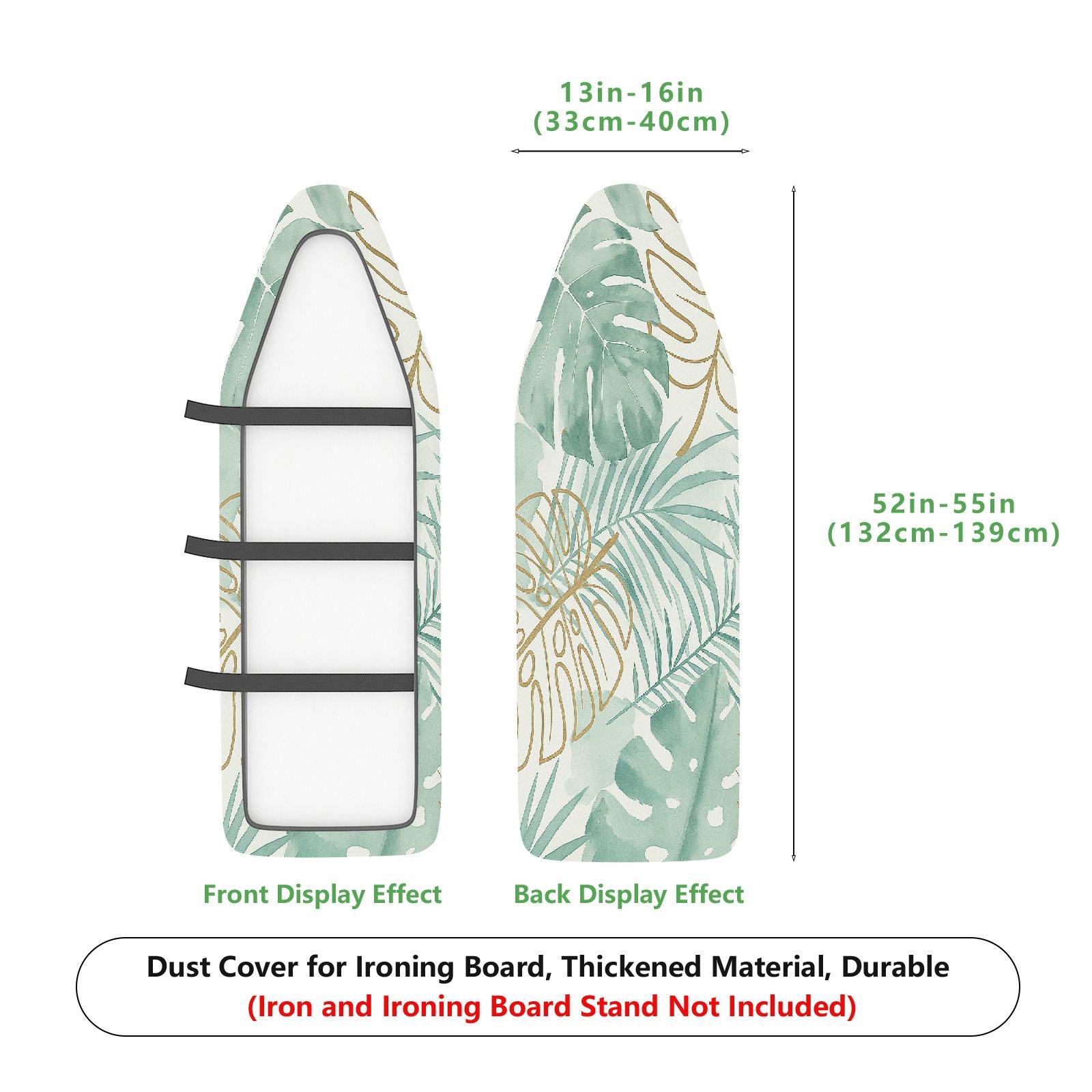 1-Piece Tropical Leaf Botanical Nature  Ironing Board Cover, Universal Size, Without Board