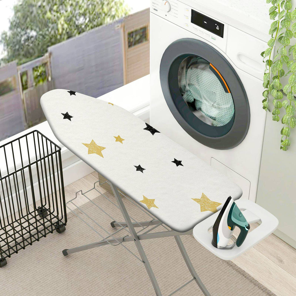 1-Piece Star Black Gold  Ironing Board Cover, Universal Size, Without Board