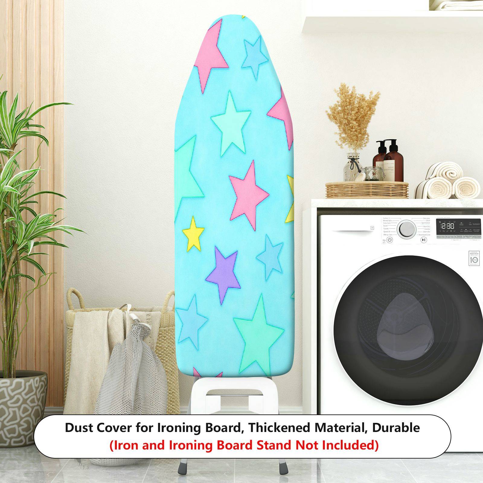 1-Piece Stars Multicolor Pastel  Ironing Board Cover, Universal Size, Without Board