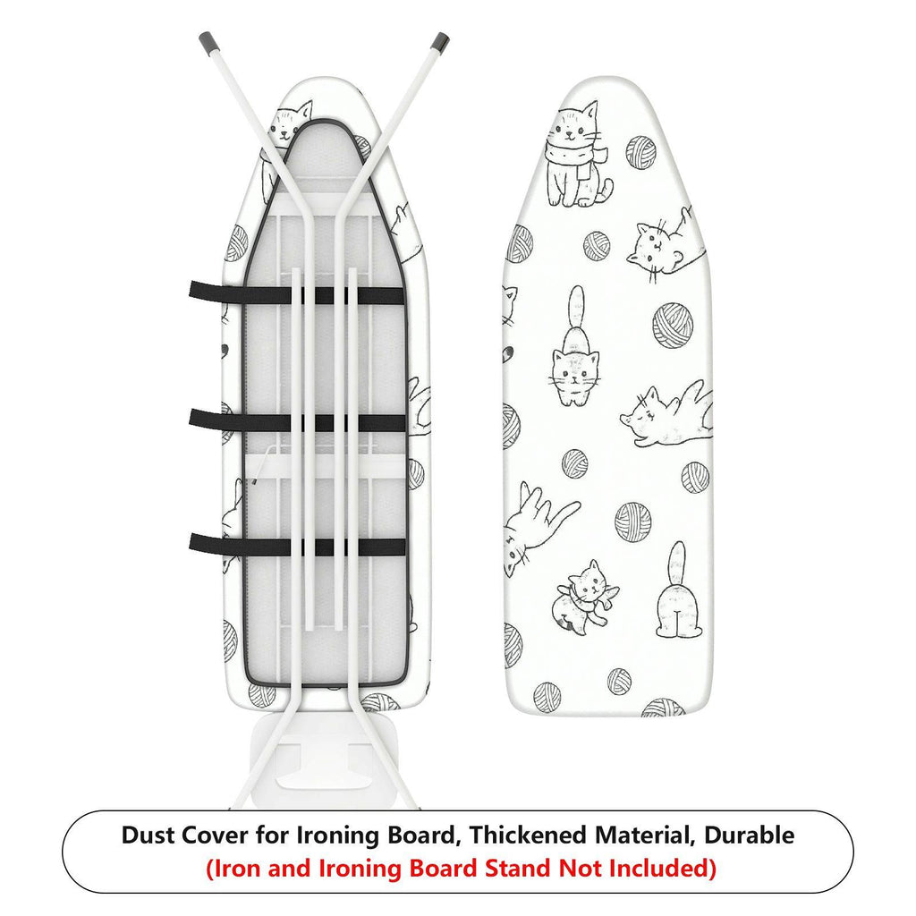 1-Piece Cat Yarn Fun  Ironing Board Cover, Universal Size, Without Board