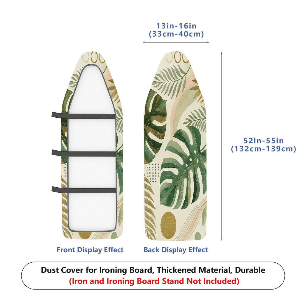 1-Piece Tropical Leaf Pattern Green Nature  Ironing Board Cover, Universal Size, Without Board