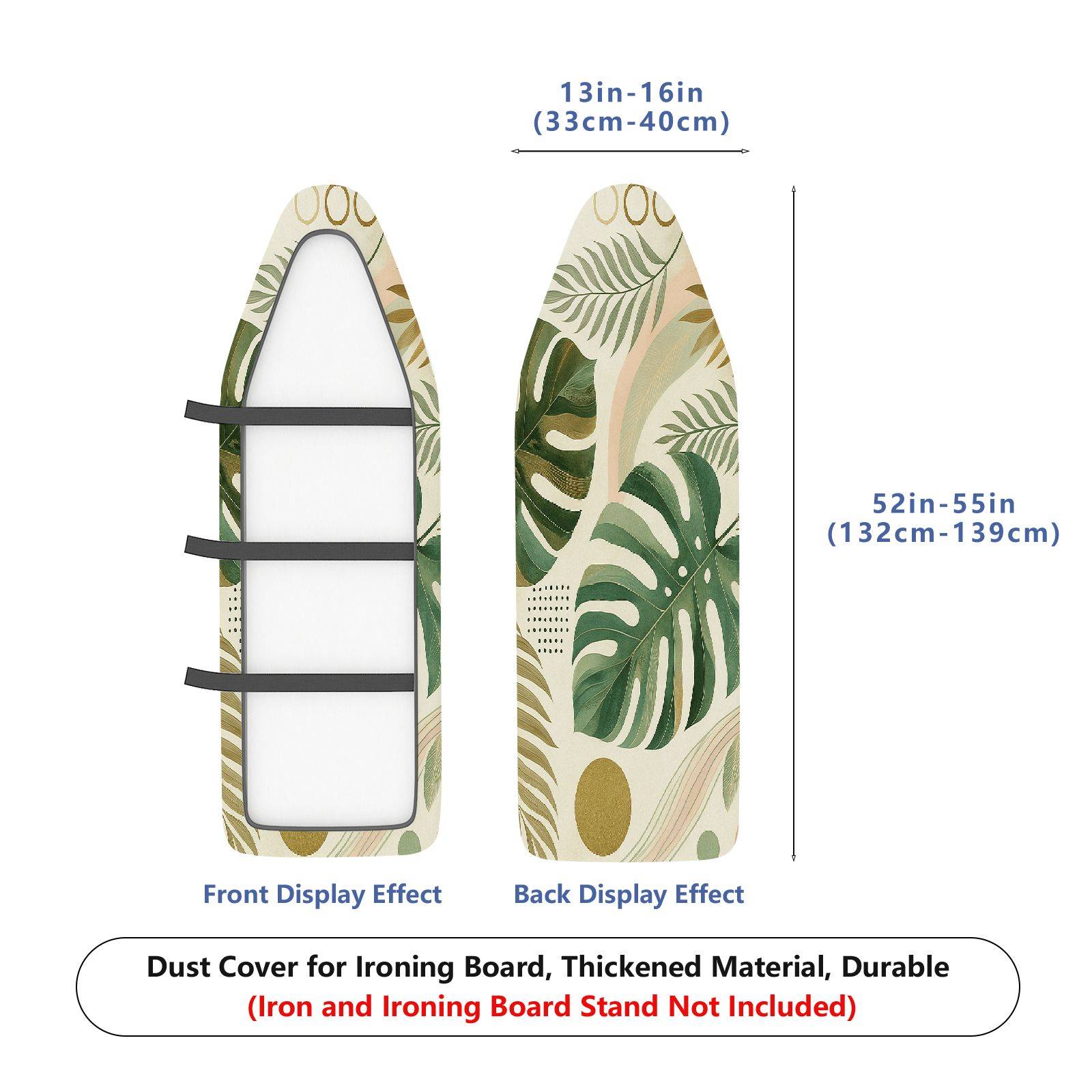 1-Piece Tropical Leaf Pattern Green Nature  Ironing Board Cover, Universal Size, Without Board