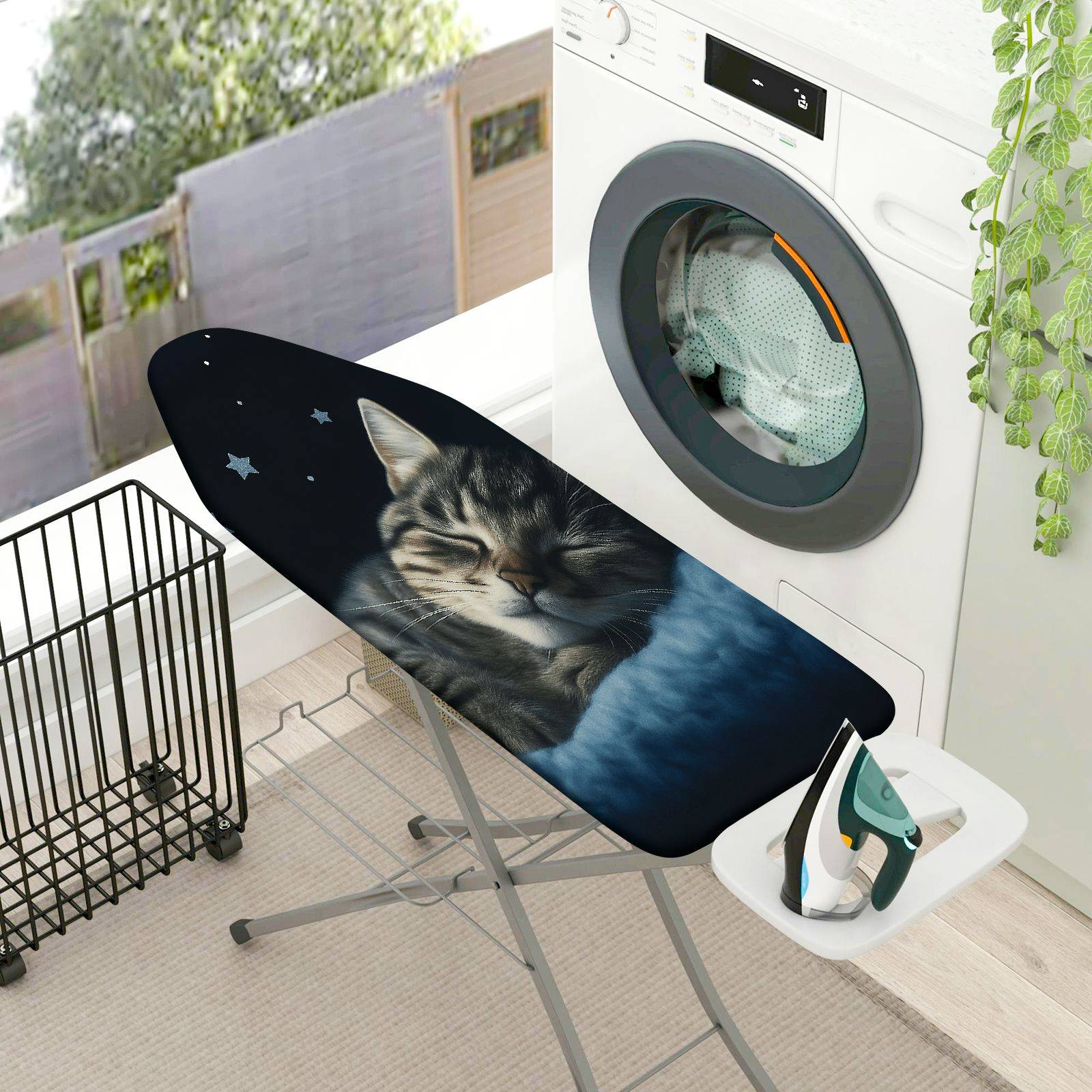 1-Piece Cat Night Star  Ironing Board Cover, Universal Size, Without Board