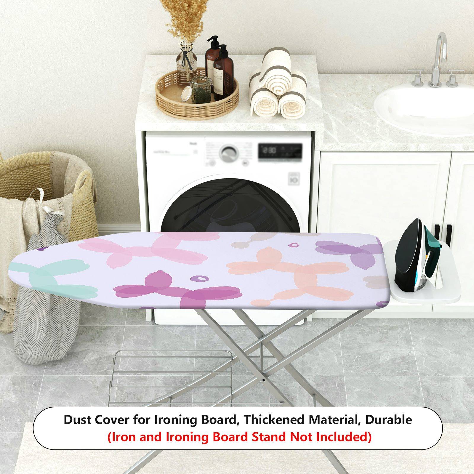 1-Piece Dog Balloon Pattern Pastel Colors Artistic  Ironing Board Cover, Universal Size, Without Board