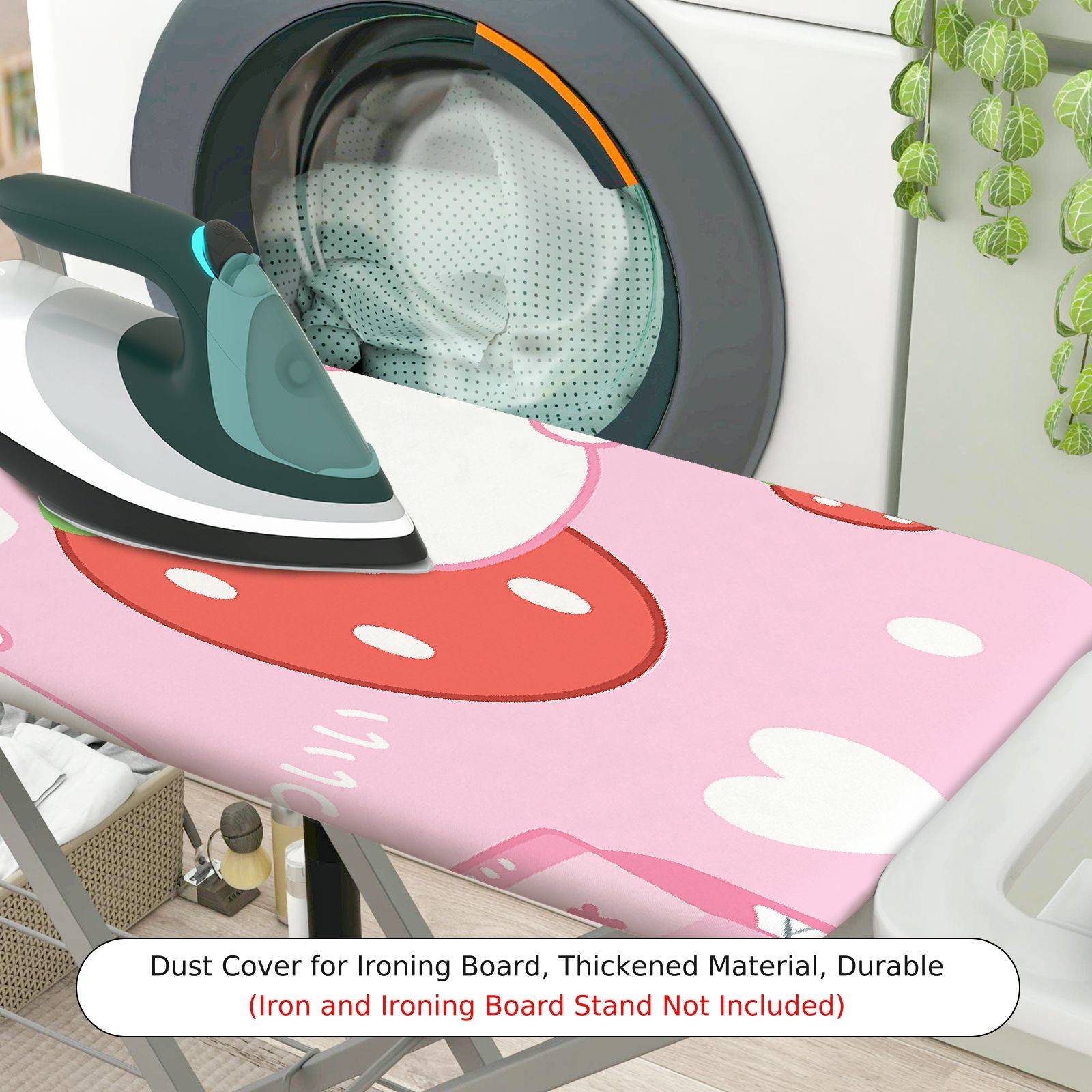 1-Piece Strawberry Milk Bunny  Ironing Board Cover, Universal Size, Without Board