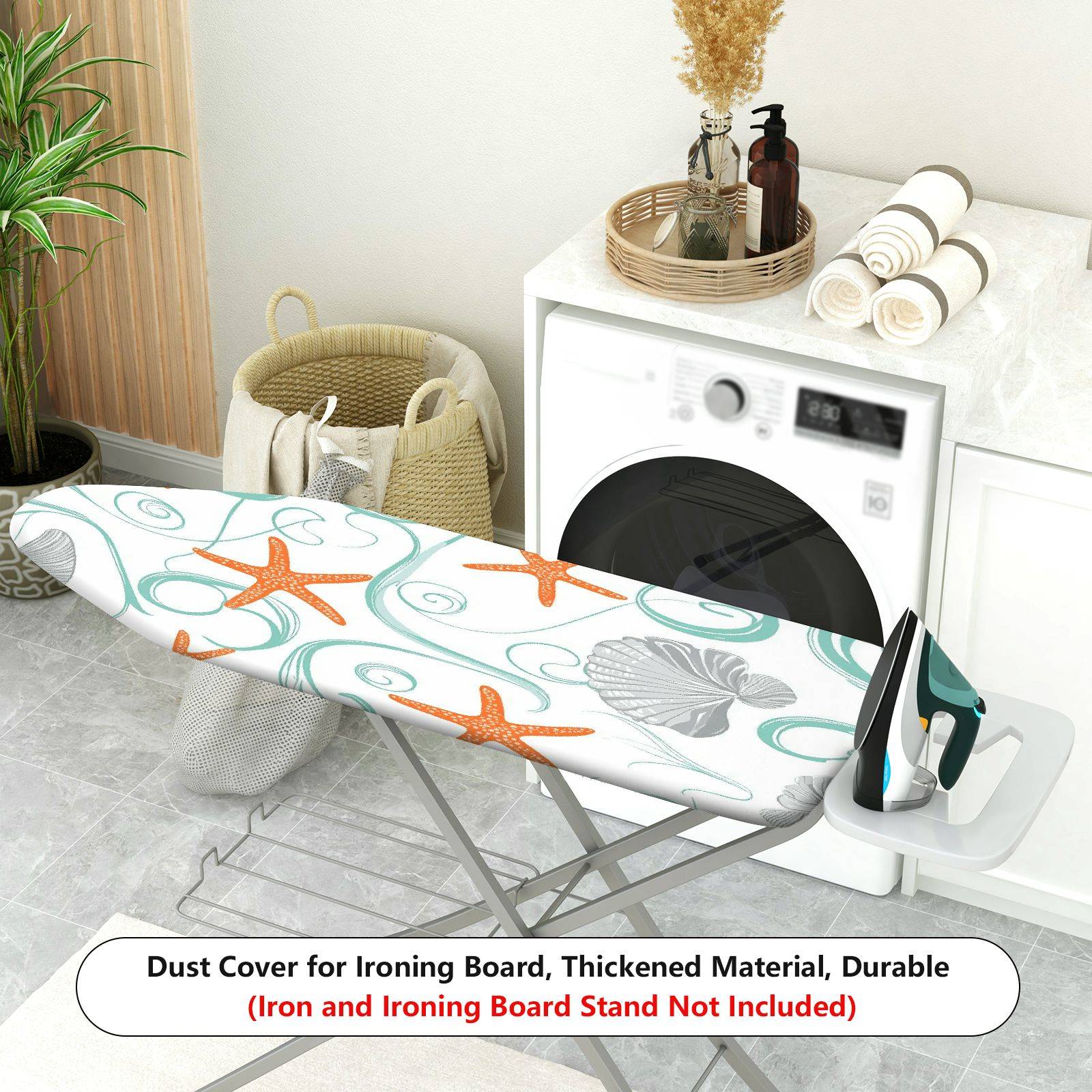 1-Piece Starfish Seashell Wave  Ironing Board Cover, Universal Size, Without Board